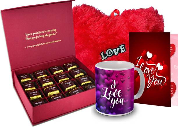 Midiron Romantic Gift for Love, Chocolate Box, Red Heart, Love Quoted Coffee Mug,Greeting Card for Valentine DayIZ20GB17HeartBigRCDMU-DTLove-04 Ceramic, Paper Gift Box