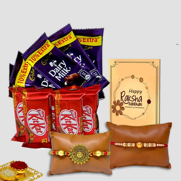 Midiron Rakhi Combo Pack |Designer Rakhi For Brother| Raksha Bandhan Card SG23DM-35 Paper Gift Box