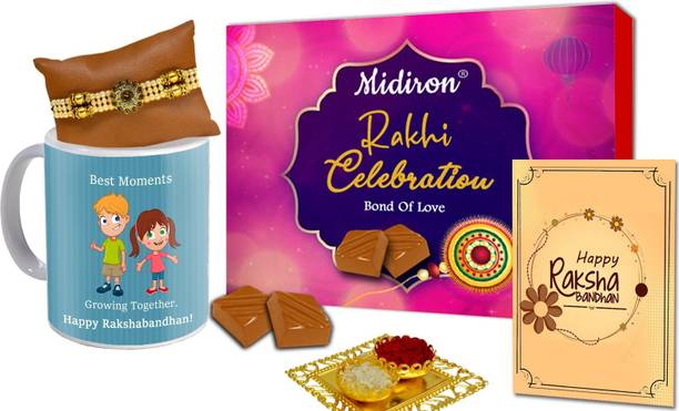 ME&YOU Rakhi Chocolate Gift Pack for Bhaiya / Brother / Bhai| Rakhi gift-IZ2262-70 Ceramic, Paper Gift Box
