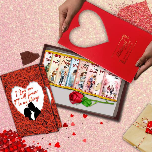 Midiron Promise Day Sweet Love Hamper for Girlfriend – Valentine Romantic Gift Boyfriend Assorted Gift Box