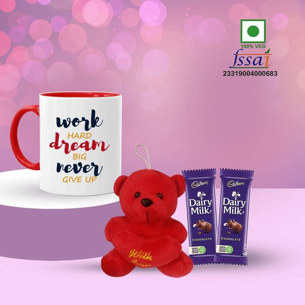 Chocoloony Chocolate, Teddy with Mug Gift Combo For Valentine day Paper Gift Box