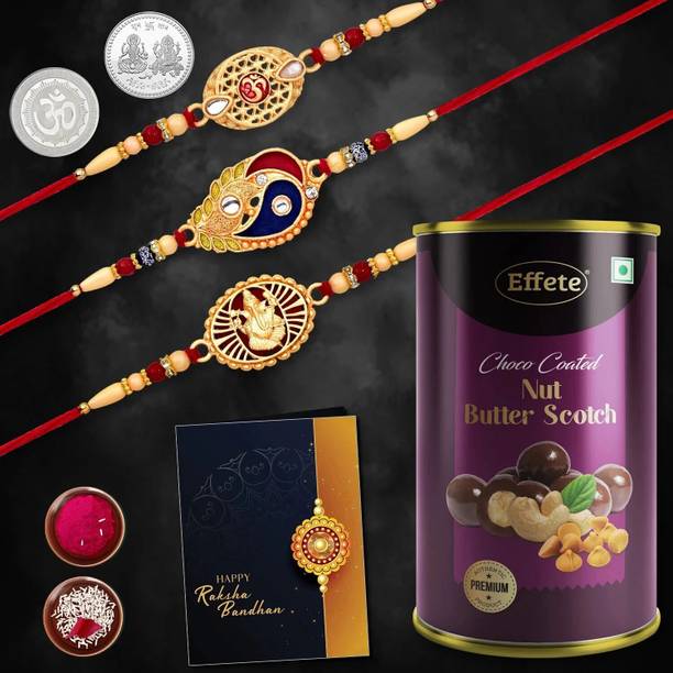 Effete Rakhi gift for brother with chocolate Butterscotch(96gm)|Y22K3_532+533+534_BS Assorted Gift Box
