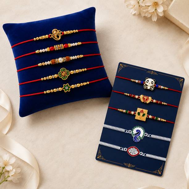 Effete Rakhi gift for brother with Choco Beats(32-GM)|Rakhi set of 10|Y22K10_MC4_CB32 Assorted Gift Box