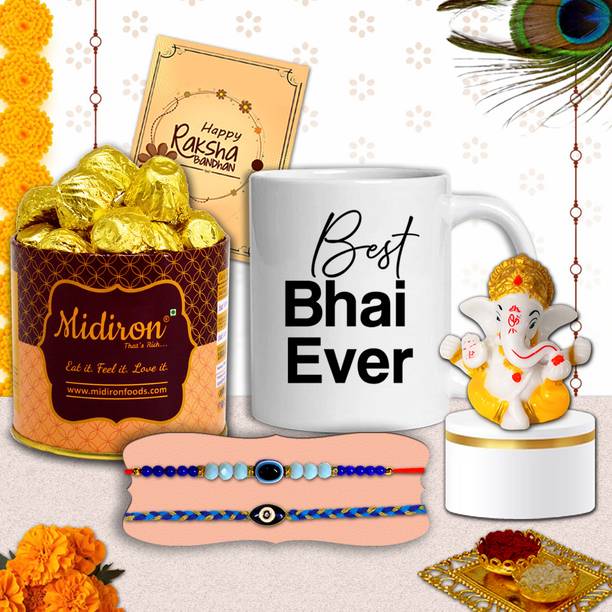 Midiron Unique Festive Chocolate Hamper for Brother – Designer Rakhi Gift for Bhai Assorted Gift Box