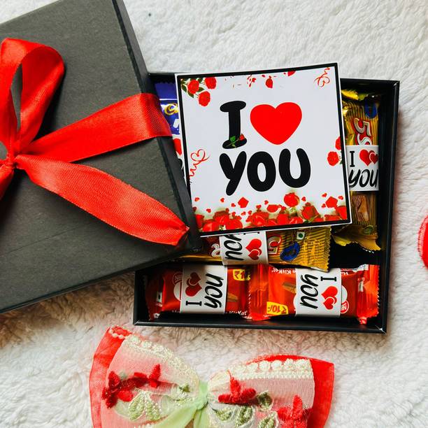 DAULLURING I Love You Chocolate Surprise Gift Box for boyfriend girlfriend husband wife Paper Gift Box