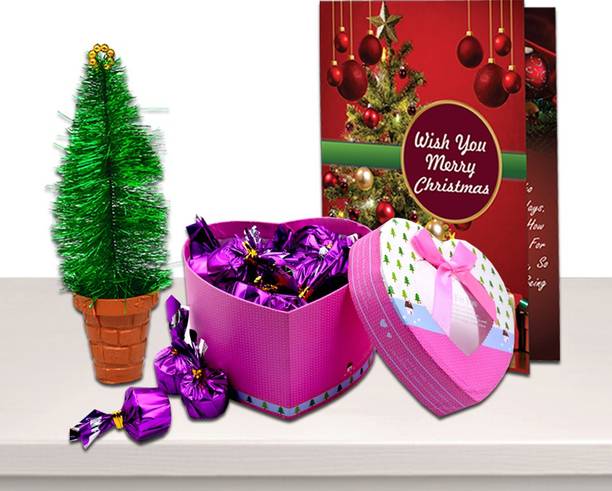 Midiron Christmas Gift Combo with X-Mas Greeting Card & Christmas Tree Paper Gift Box