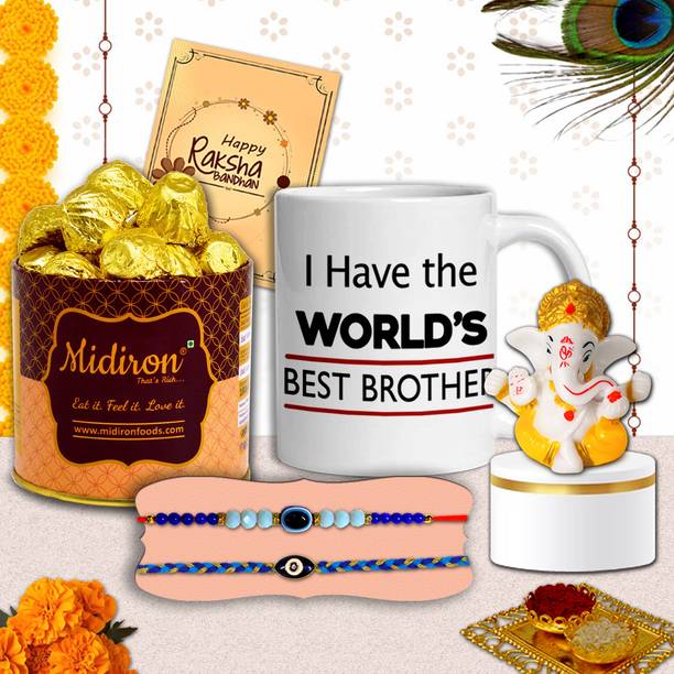 Midiron Perfect Premium Rakhi Gift for Veer – Chocolate Celebration Pack for Bro Assorted Gift Box