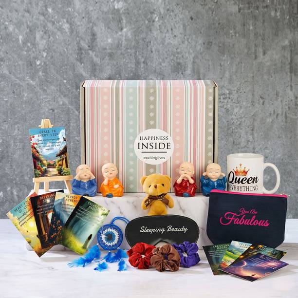 Exciting Lives Gift Hamper For Women - For Women's Day, Birthday, Anniversary, Ceramic, Paper, Wooden, Plastic, Fiber Gift Box