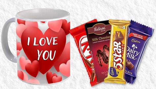 Midiron Valentine’s Day Gift Combo For Girl/Boy/Her/Him|Chocolate Gift For Fiancée Ceramic Gift Box