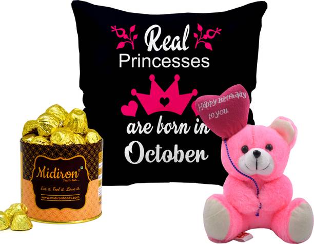 Midiron Birthday Chocolate Gift |Happy Birthday Cushion Gift For Girls/Wife/Spous Microfibre Gift Box