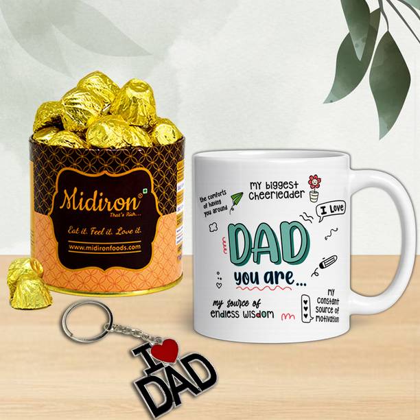 Midiron Handmade Chocolate Gift for Father – Coffee Mug Celebration Combo for Dadda Assorted Gift Box