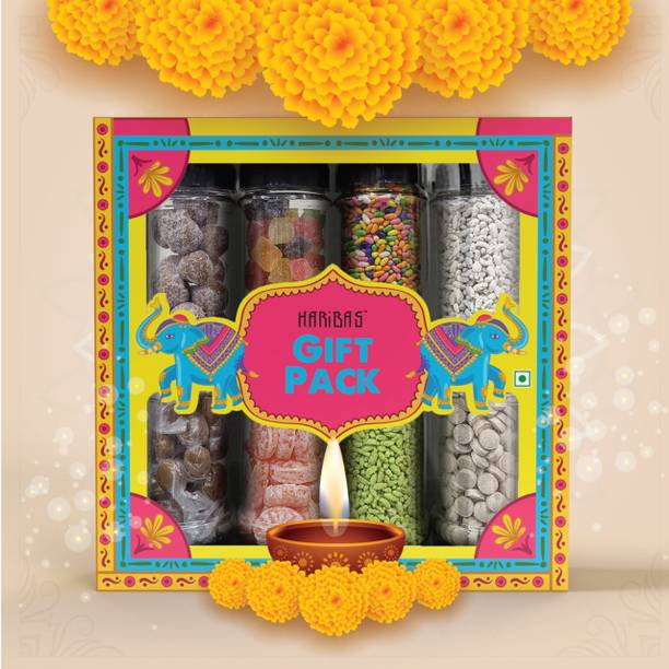 HARIBAS Gift Hamper Ideal for Rakhi Diwali Christmas New Year Valentine Holi Etc. Assorted Gift Box