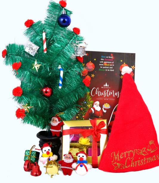 MANTOUSS Christmas Tree Decoration Combo Hanging Ornaments Pack of 16 Paper, Cotton Gift Box