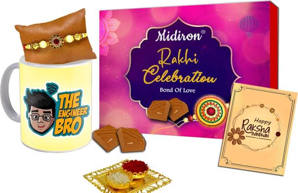 ME&YOU Rakhi Chocolate Gift Pack for Bhaiya / Brother / Bhai| Rakhi gift-IZ2247-35 Ceramic, Paper Gift Box