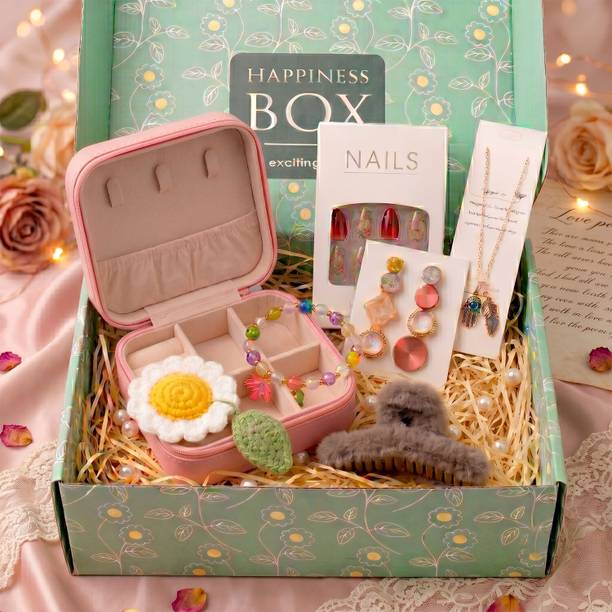 Exciting Lives Fashion Gift Hamper For Women - For Rakhi, Rakshabandhan, Birthday, Anniversary Crystal, Jute, Plastic, Wool Gift Box