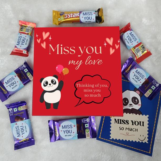 Chocoloony Special Miss You Chocolate Gift for Girlfriend, Boyfriend, Wife, Husband & Lover Paper Gift Box
