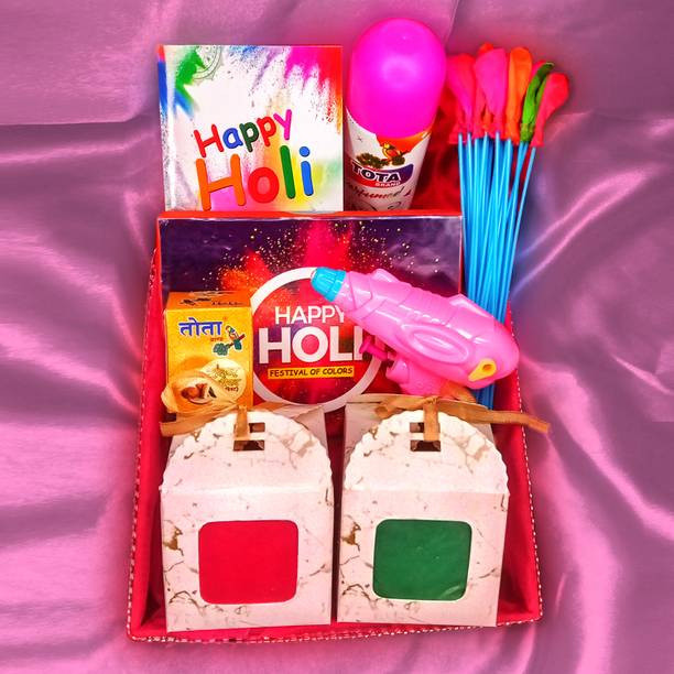 Midiron The Ultimate Holi Basket – A perfect Holi Gift Hamper for Relatives & family Wooden Gift Box