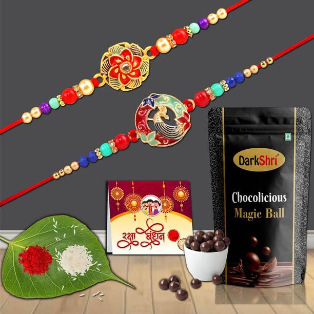 Anshri 25*30.p Rakhi ComboRakhi - Set of 2 Assorted Gift Box