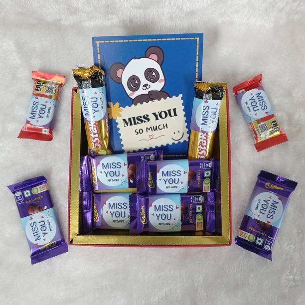 Chocoloony Miss You Chocolate Gift Box for Girlfriend, Boyfriend, Wife, Husband & Lover Paper Gift Box