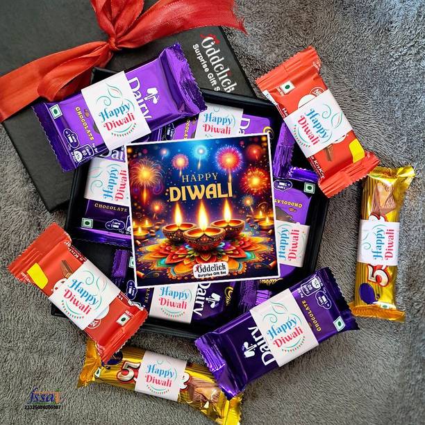 OddClick Surprise Diwali Chocolate Gift Hamper Dairy Milk, KitKat, 5 Star Paper Gift Box