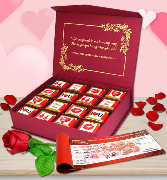 Midiron Unique Chocolate Gift for Her/Him | Romatic Combo for Wife/Girlfriend Paper Gift Box