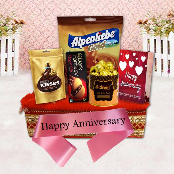 Midiron Anniversary Celebration Chocolate Hamper | Thoughtful Gift for Husband & Wife Paper Gift Box