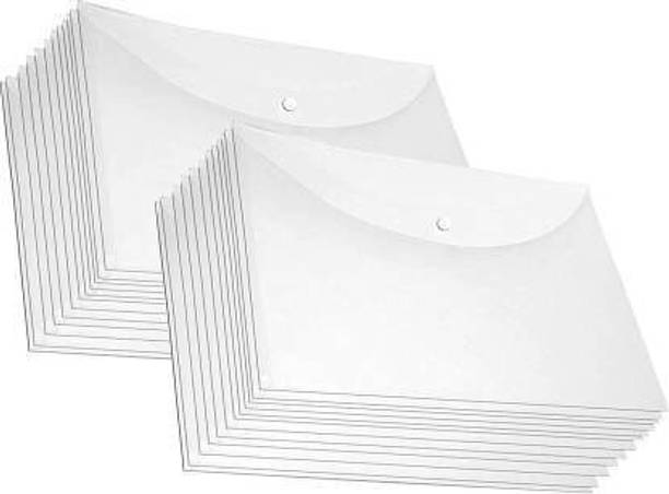 KRISHVIA plastic Document File Bag (Set of 10, Transparent)