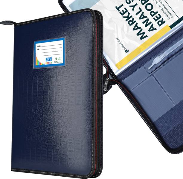 Skrill PU Leather A4 / FC File Folder With 20 Pockets