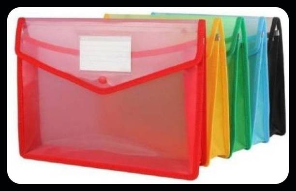 yourstationeryhouse plastic envelope folder transparent poly plastic documents file storage bag snap button set 5 certificate holder document folder certificates a4 legal bag document