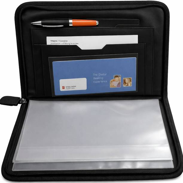 filenest Faux Leather Executive Portfolio Folder (A4 Size, 20-Leaf)