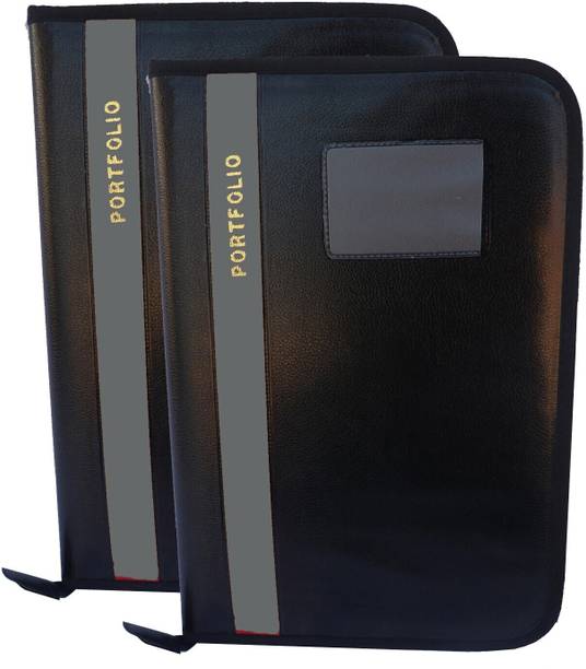 Kopila Synthetic Leather Top Material 20 Leafs Office fle /Document Holder/Certificate Holder/grey file Set of 2