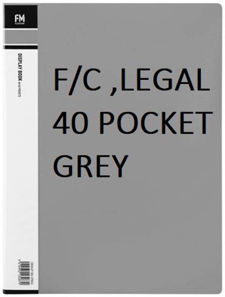 vavia Plastic 40 Pocket Display File /Leaf Fil (F/C,LEGAL-GREY)Clear Book Display File
