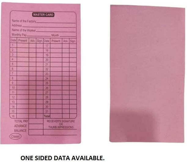 NSSP Paper Attendance Card for Daily Payroll