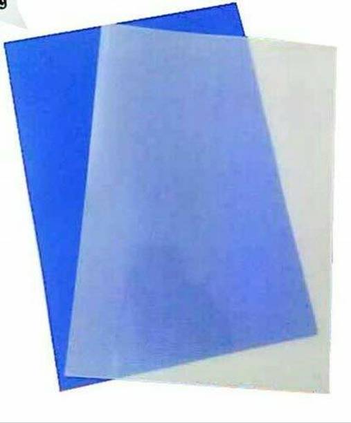 greencom Plastic A4 Size Book Spiral Binding Sheet -(Set of 200, Blue + Transparent)