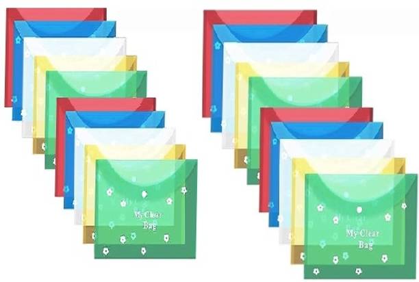 freedy a4 document file folder bag transparent envelope holder storage case snap button organizer clear flower plastic container papers stationery