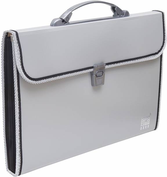 Skrill Plastic 13 Pockets Expanding File Folder for Documents, Certificates, A4/Foolscap/Legal Size File Organizer with Carry Handle