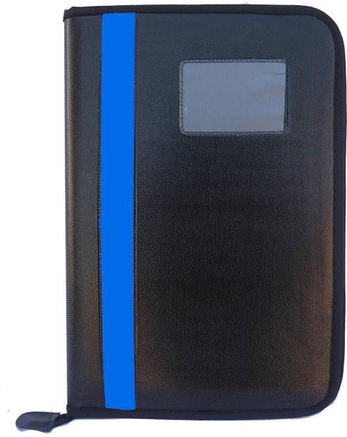 Kopila PU Leather Professional Document,Portfolio,certificate,report Sky Blue Zipper file folder Set of 1