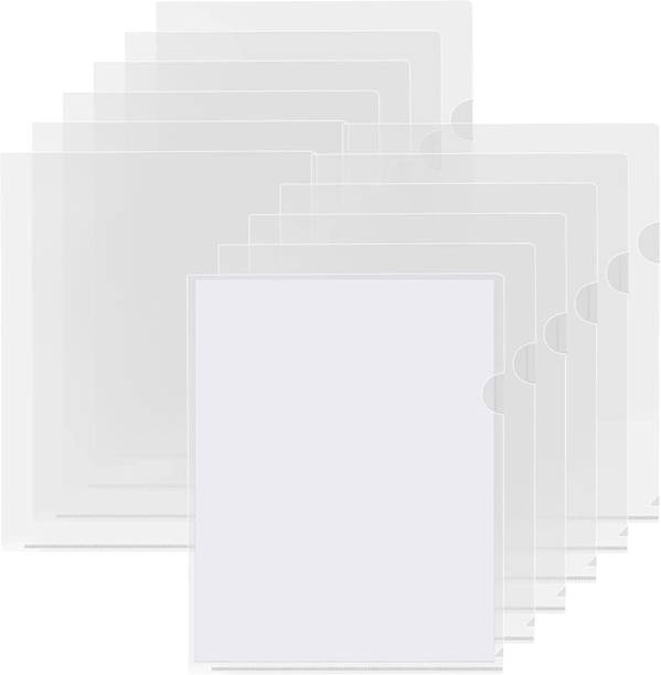 CAMPIO Plastic Project Pockets Sleeves L-Type Documents Folders Paper Sheet Protectors Fits