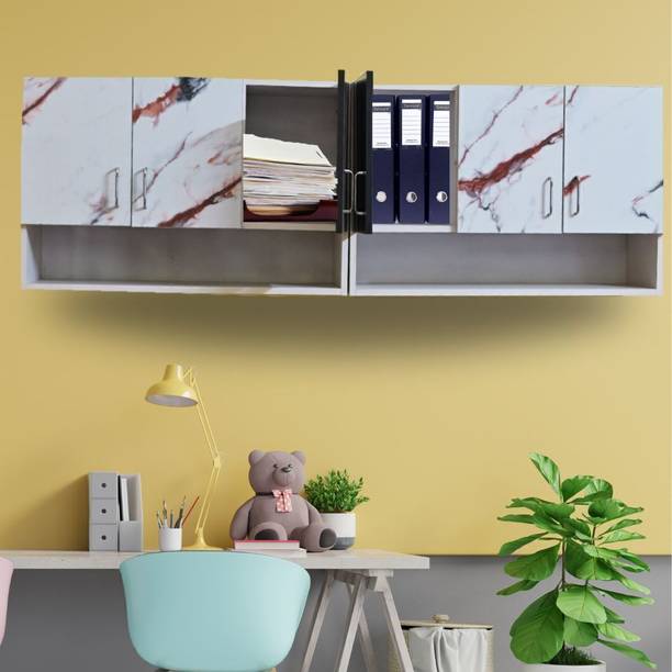 SPECIALITY PANELS 6 Doors Modular Cabinet with UV Coated Glossy Mirror finish Free Assembly Engineered Wood Hanging Filing Cabinet