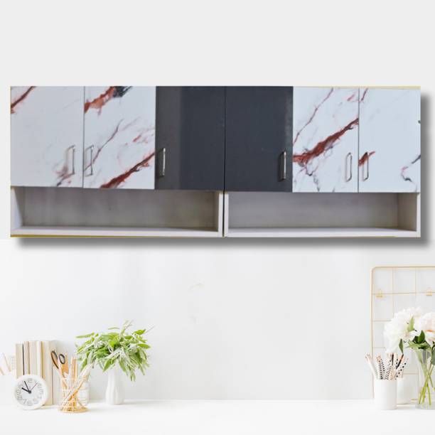 SPECIALITY PANELS 6 Doors Modular Cabinet with UV Coated Glossy Mirror finish Free Assembly Engineered Wood Hanging Filing Cabinet