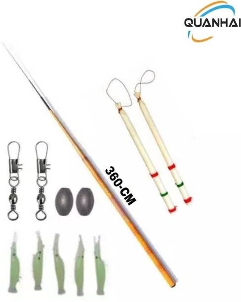 Quenhai Fishing rod and reel 360Cm fly Fishing Rod Combo set Multicolor Fishing Rod