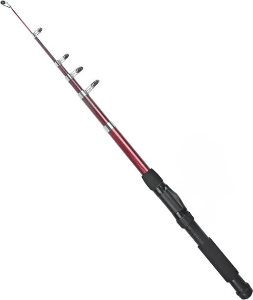 Abirs 2.1 meters Fibreglass for Freshwater Spinning fiberglass Red Fishing Rod