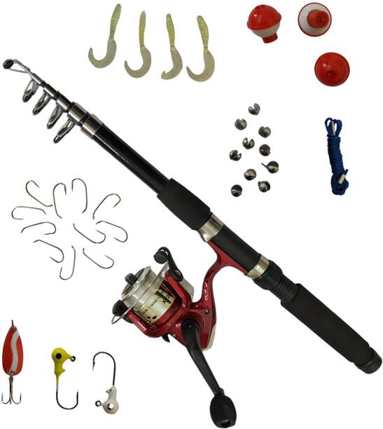 moscow fishing tackles Fishing Spinning Rod,Reel,Accessories Complete Combo (Beginners kit) 9 in 1 items Multicolor Fishing Rod