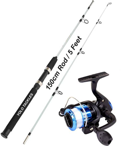 house of common 1.5mtr solid Fishing rod and reel set 1.5mtr / 5 feet Multicolor Fishing Rod