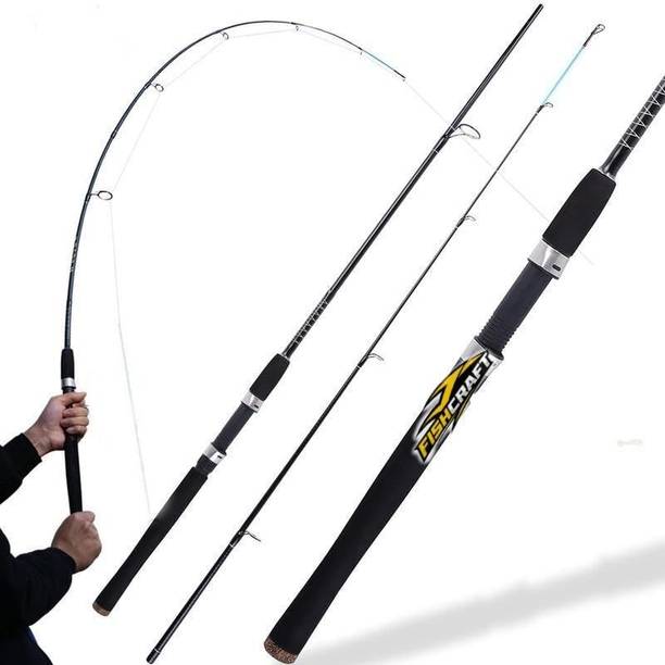 FISHCRAFT 2 part heavy unbreakble Fishing rod 180 cm solid rod 6ft Multicolor Fishing Rod