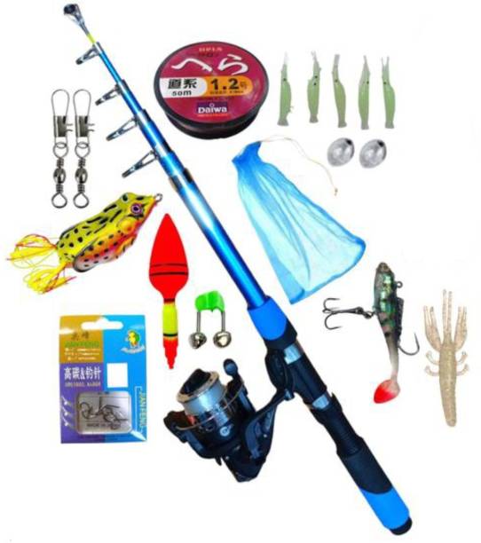 Fishing rod Fishing spinng rod and reel set ew1 Blue Fishing Rod