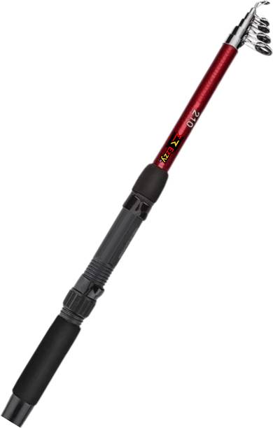 ezzy 7 feet Telescopic Fishing Rod Premium Quality 7 ft fishing rod, Red Red Fishing Rod
