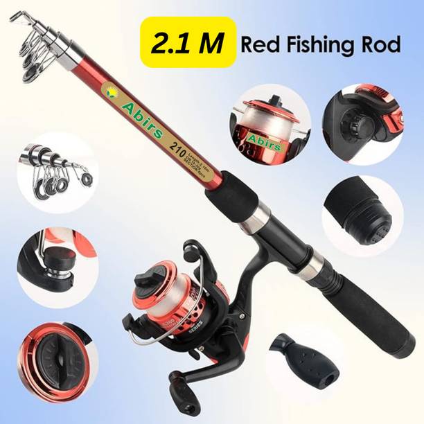 SPRED Fishing set combo red section -1 Multicolor Fishing Rod