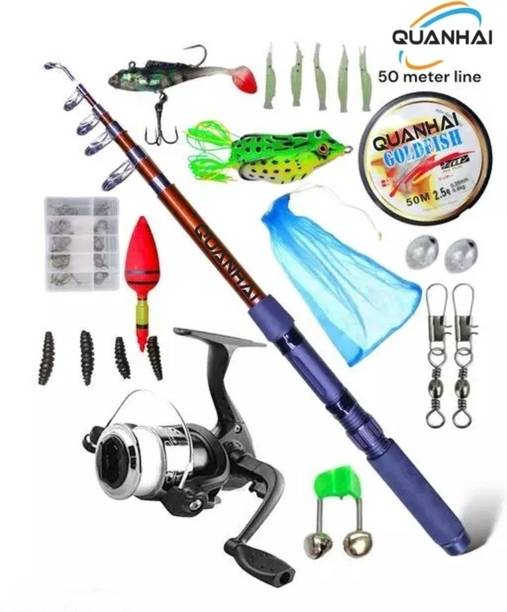 Quenhai Fishing rod Ultimate 7FT Fishing Rod and Reel Combo set Red Fishing Rod