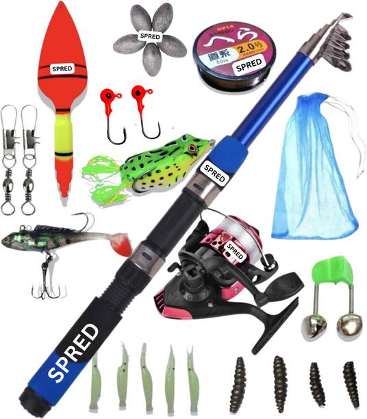 SPRED Special Fishing rod and reel with complete set Fishing thoondil Blue Fishing Rod